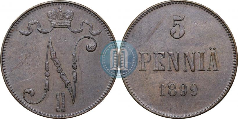 Picture 5 pennia 1899 year  