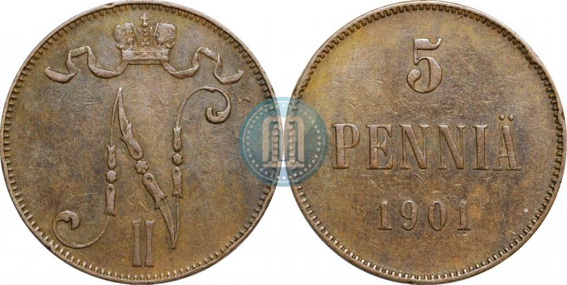 Picture 5 pennia 1901 year  