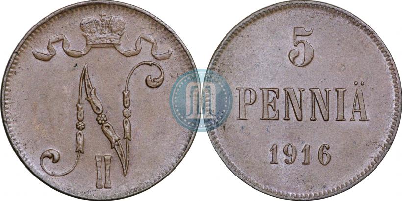 Фото 5 пенни 1916 года  