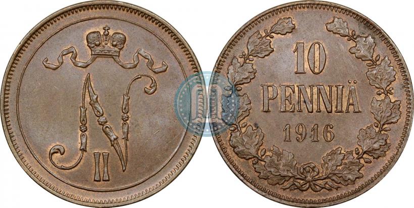 Фото 10 пенни 1916 года  
