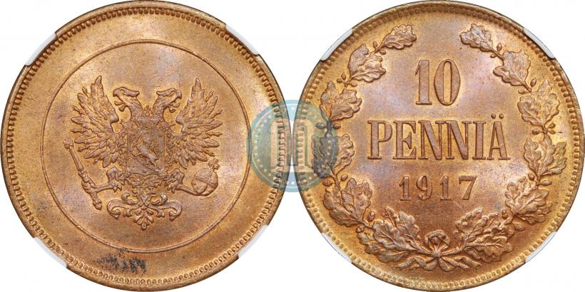 Фото 10 пенни 1917 года  