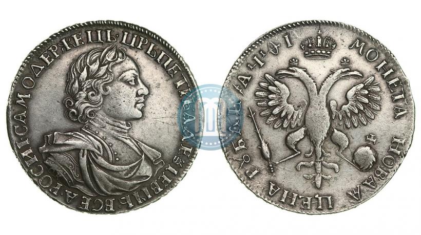 Фото 1 рубль 1719 года OK-L "Портрет в латах"