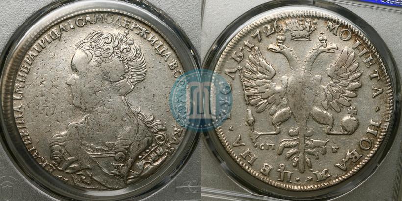 Picture 1 rouble 1726 year СПБ "Petersburg type, portrait turned to the left"
