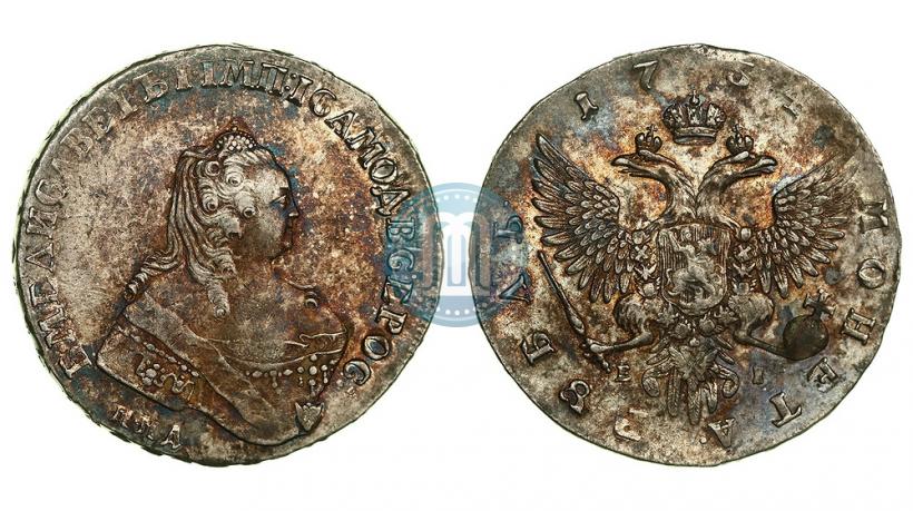 Фото 1 рубль 1754 года ММД-ЕI 