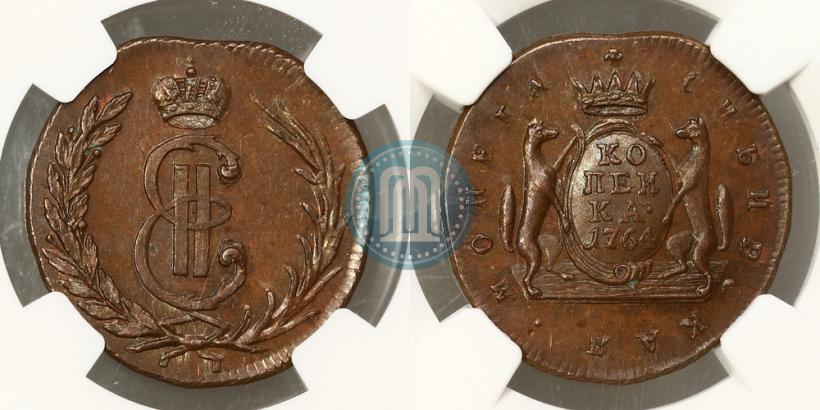 Фото 1 копейка 1764 года  
