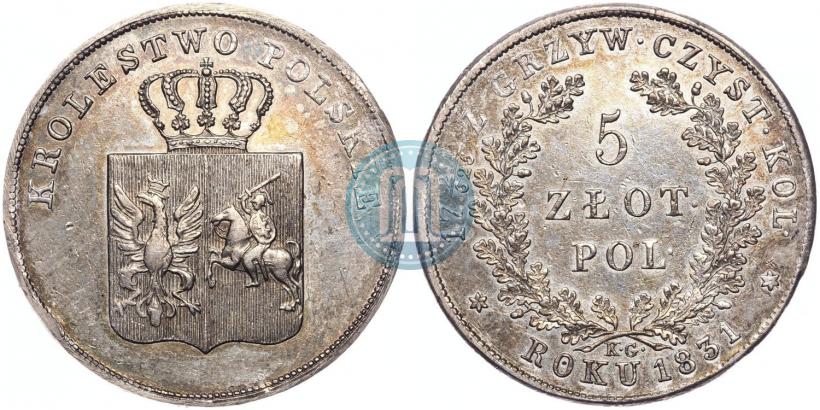 Picture 5 złotych 1831 year KG "Polish uprising"