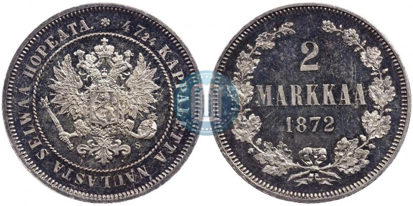 Picture 2 markkaa 1872 year S 
