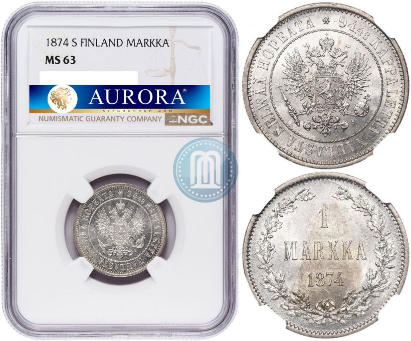 Picture 1 markka 1874 year S 