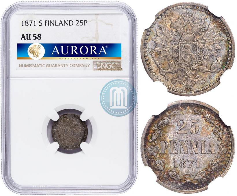 Picture 25 pennia 1871 year S 