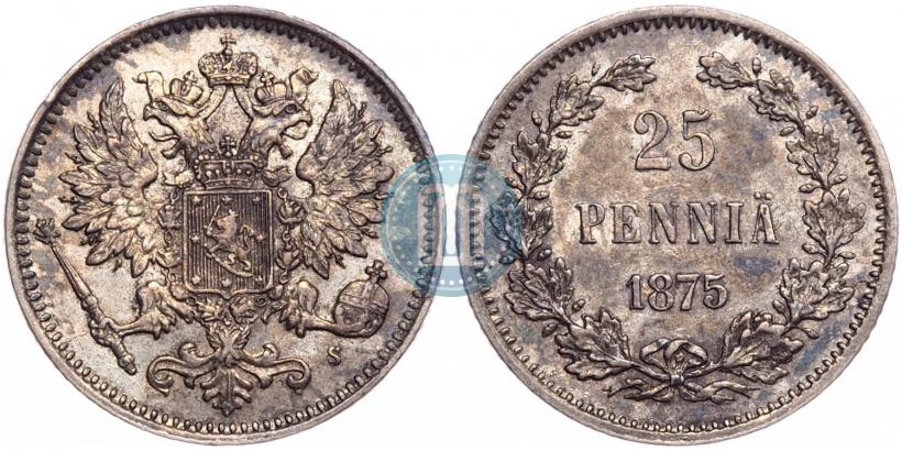 Picture 25 pennia 1875 year S 