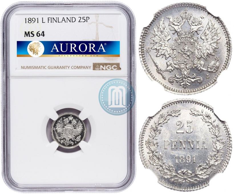 Picture 25 pennia 1891 year L 