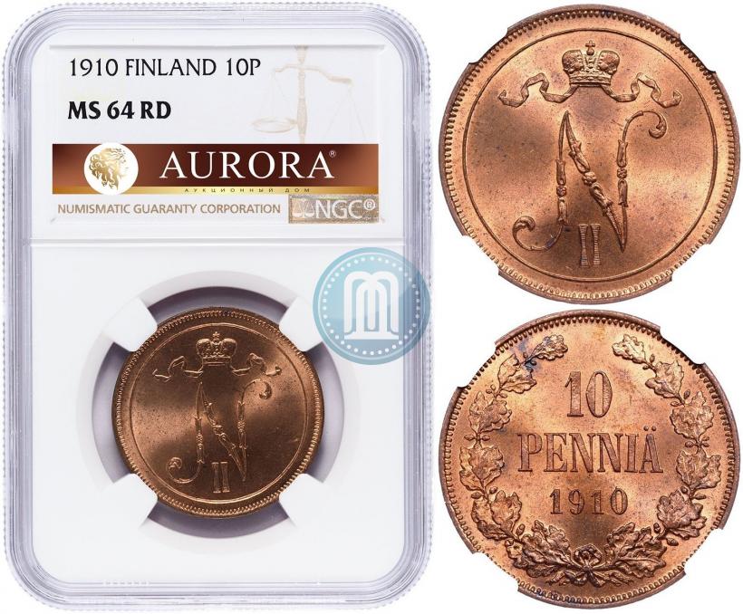 Picture 10 pennia 1910 year  