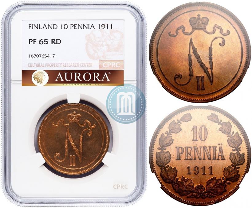 Picture 10 pennia 1911 year  