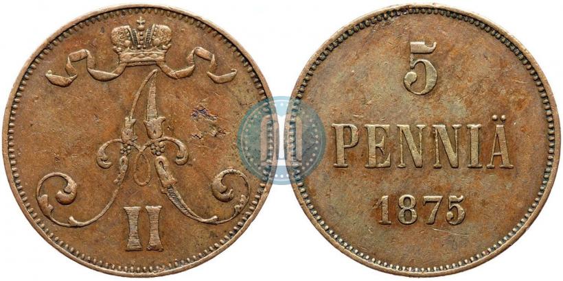 Фото 5 пенни 1875 года  