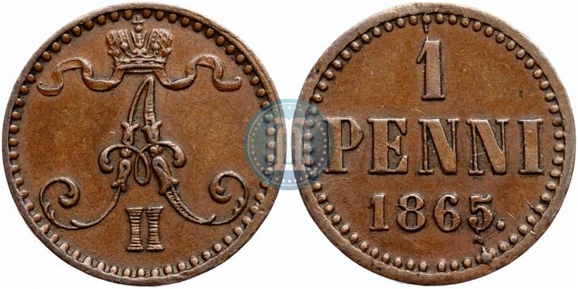 Фото 1 пенни 1865 года  