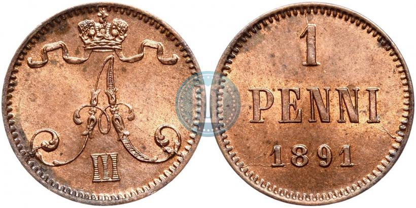 Фото 1 пенни 1891 года  