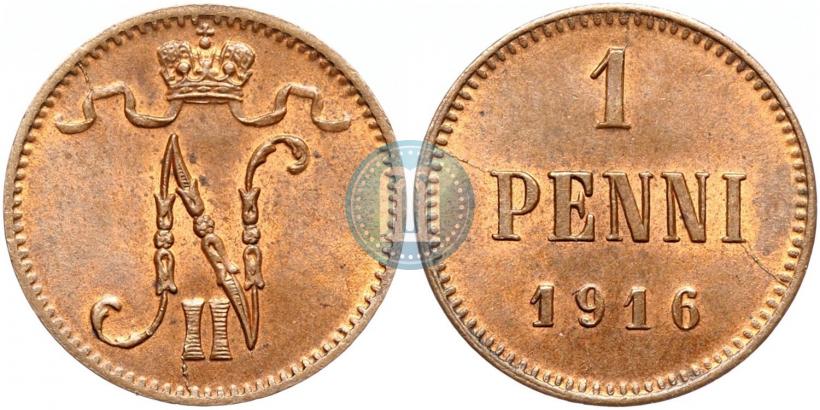 Фото 1 пенни 1916 года  
