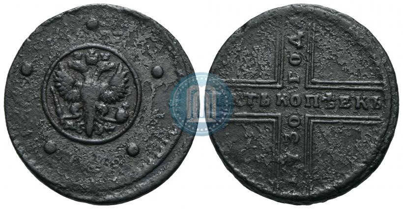 Фото 5 копеек 1730 года МД 