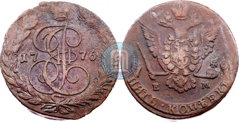 Picture 5 kopecks 1776 year ЕМ 
