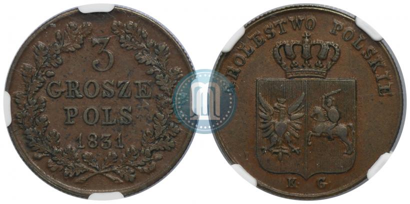 Фото 3 гроша 1831 года KG "Польское восстание"