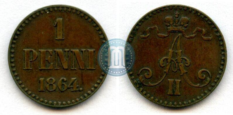 Picture 1 penni 1864 year  