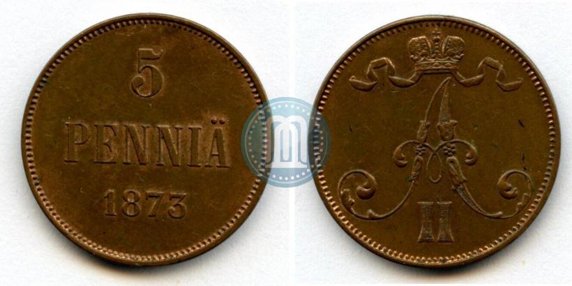 Picture 5 pennia 1873 year  