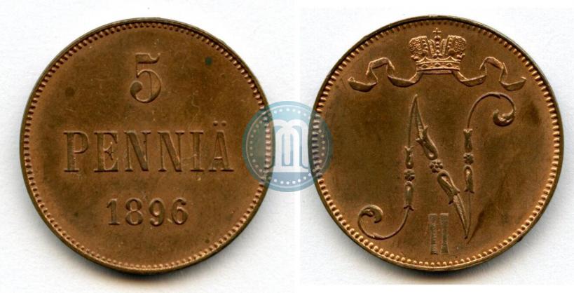 Picture 5 pennia 1896 year  