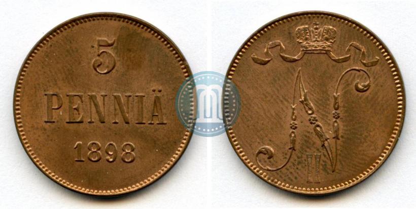 Picture 5 pennia 1898 year  