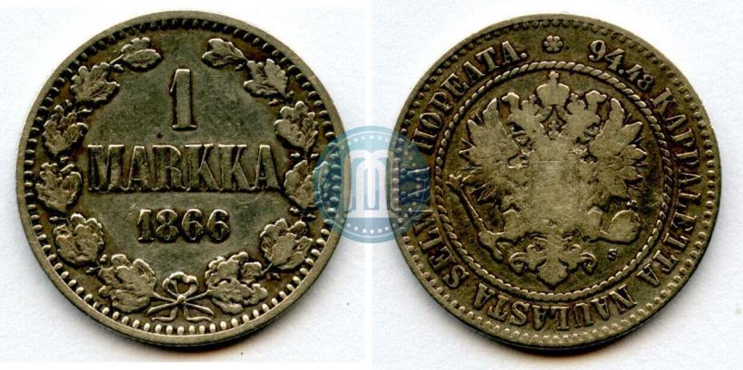 Picture 1 markka 1866 year S 