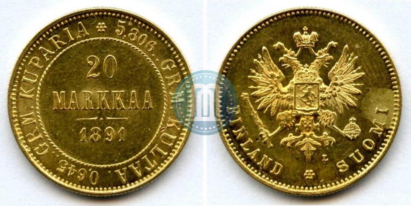 Picture 20 markkaa 1891 year L 