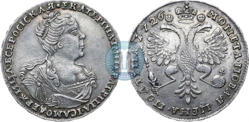 Фото Полтина 1726 года  "Московский тип, портрет вправо"
