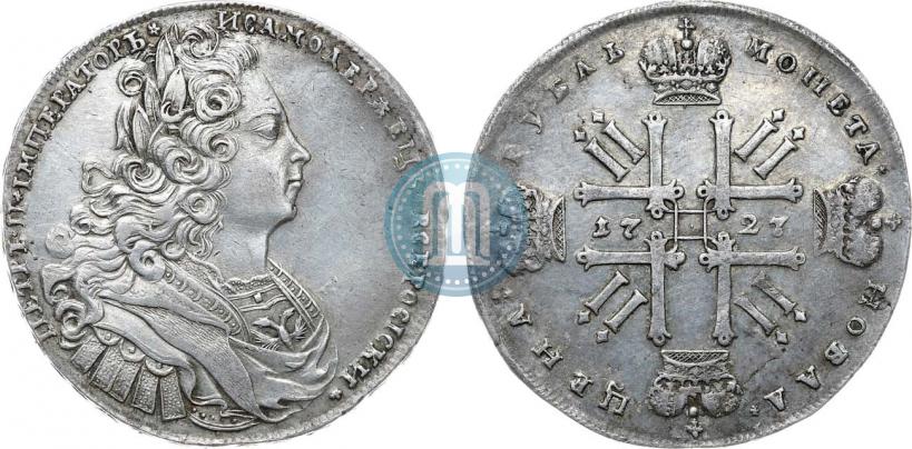 Фото 1 рубль 1727 года  "Московский тип"
