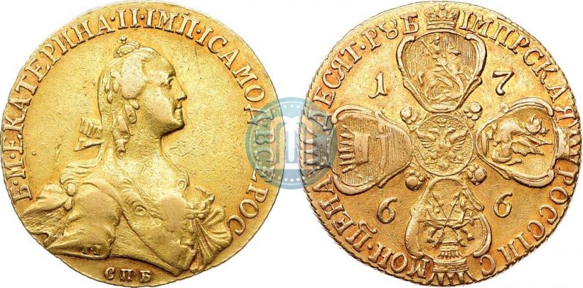 Фото 10 рублей 1766 года СПБ 