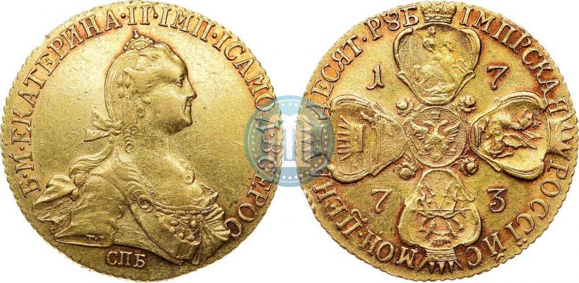 Picture 10 roubles 1773 year СПБ 