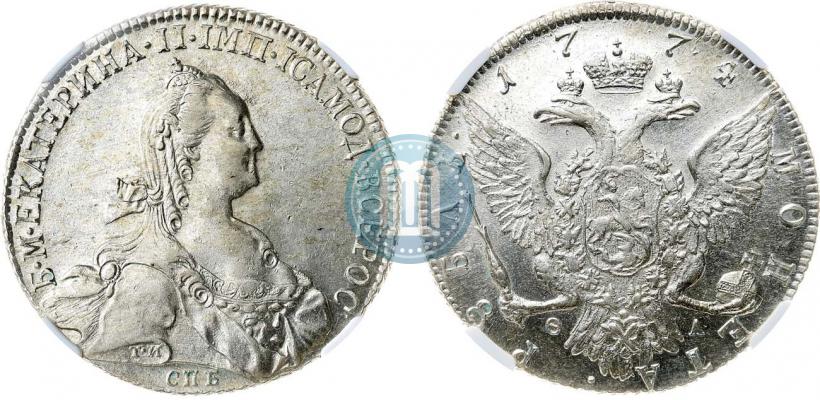 Picture 1 rouble 1774 year СПБ-ФЛ 