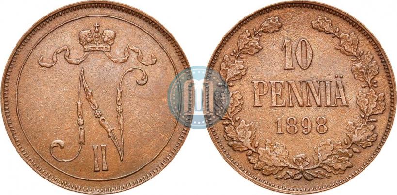 Picture 10 pennia 1898 year  