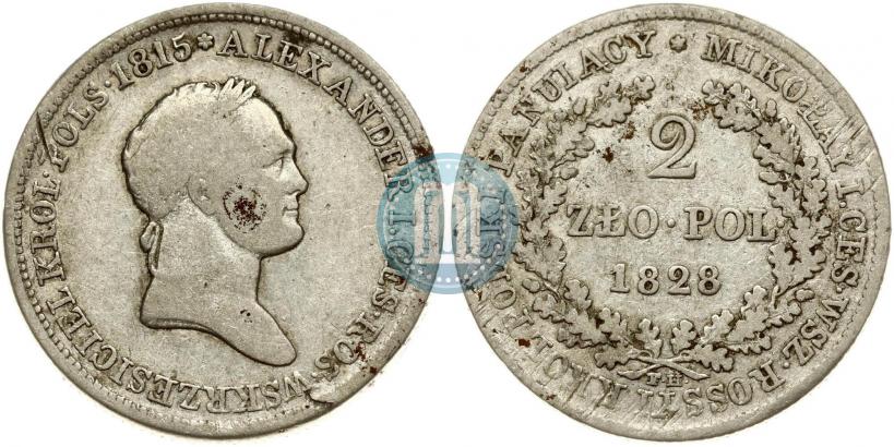 Picture 2 złote 1828 year FH 
