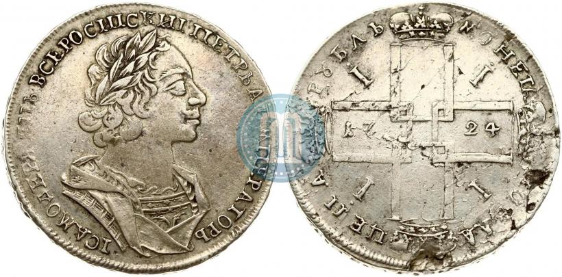 Фото 1 рубль 1724 года  "Портрет в античных доспехах"