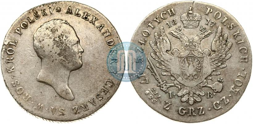 Фото 5 злотых 1817 года IB 