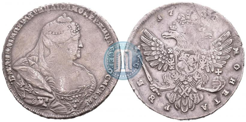 Picture 1 rouble 1738 year  "Moscow type"
