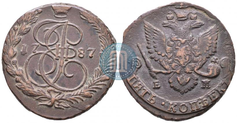Picture 5 kopecks 1787 year ЕМ 