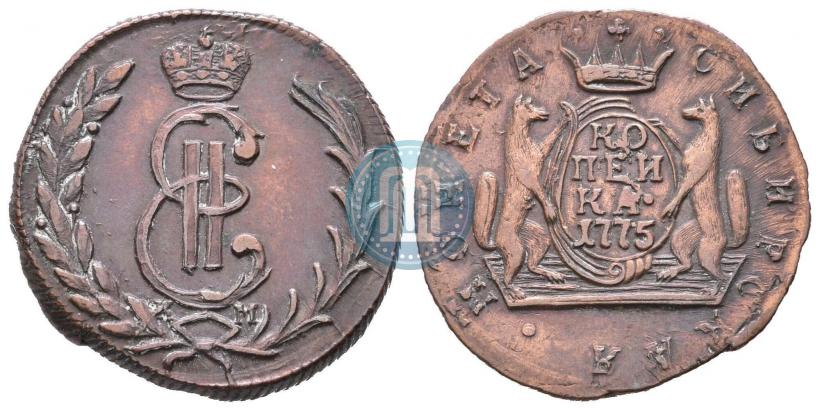 Picture 1 kopeck 1775 year КМ 