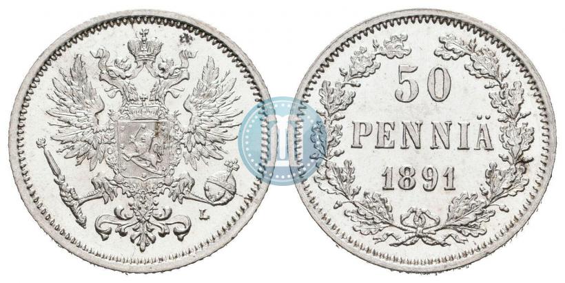 Picture 50 pennia 1891 year L 