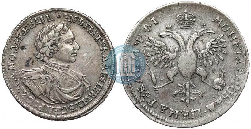 Фото 1 рубль 1719 года OK "Портрет в латах"