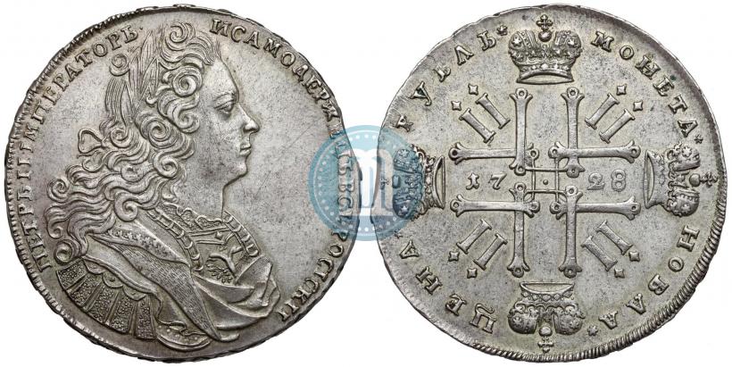 Фото 1 рубль 1728 года  "Тип 1727"