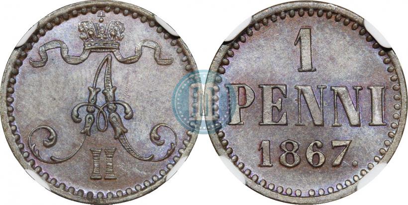 Фото 1 пенни 1867 года  