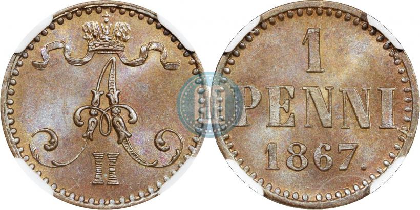 Фото 1 пенни 1867 года  