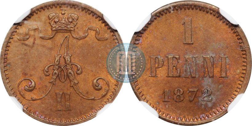 Фото 1 пенни 1872 года  