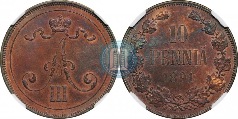 Фото 10 пенни 1891 года  