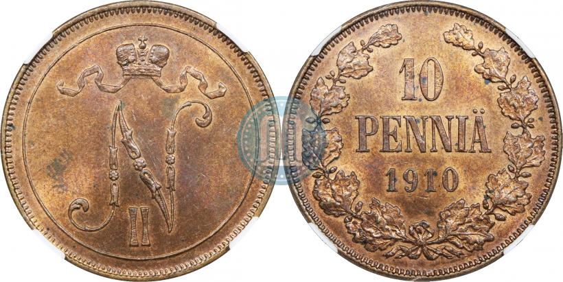Фото 10 пенни 1910 года  